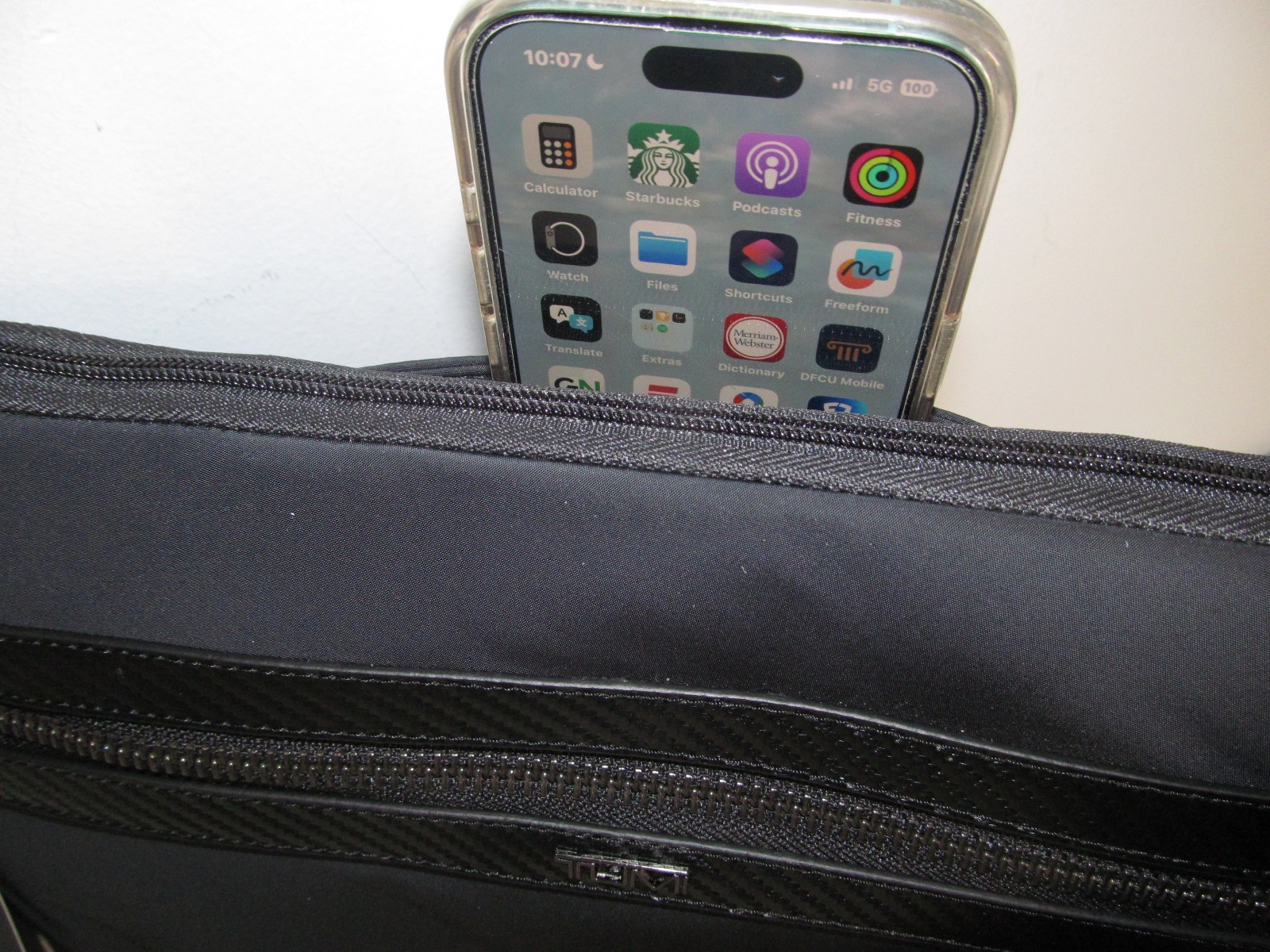 TUMI Kalvin Executive Black Nylon-Leather 14" Laptop Sleeve-Crossbody-Carbon NWT image 5