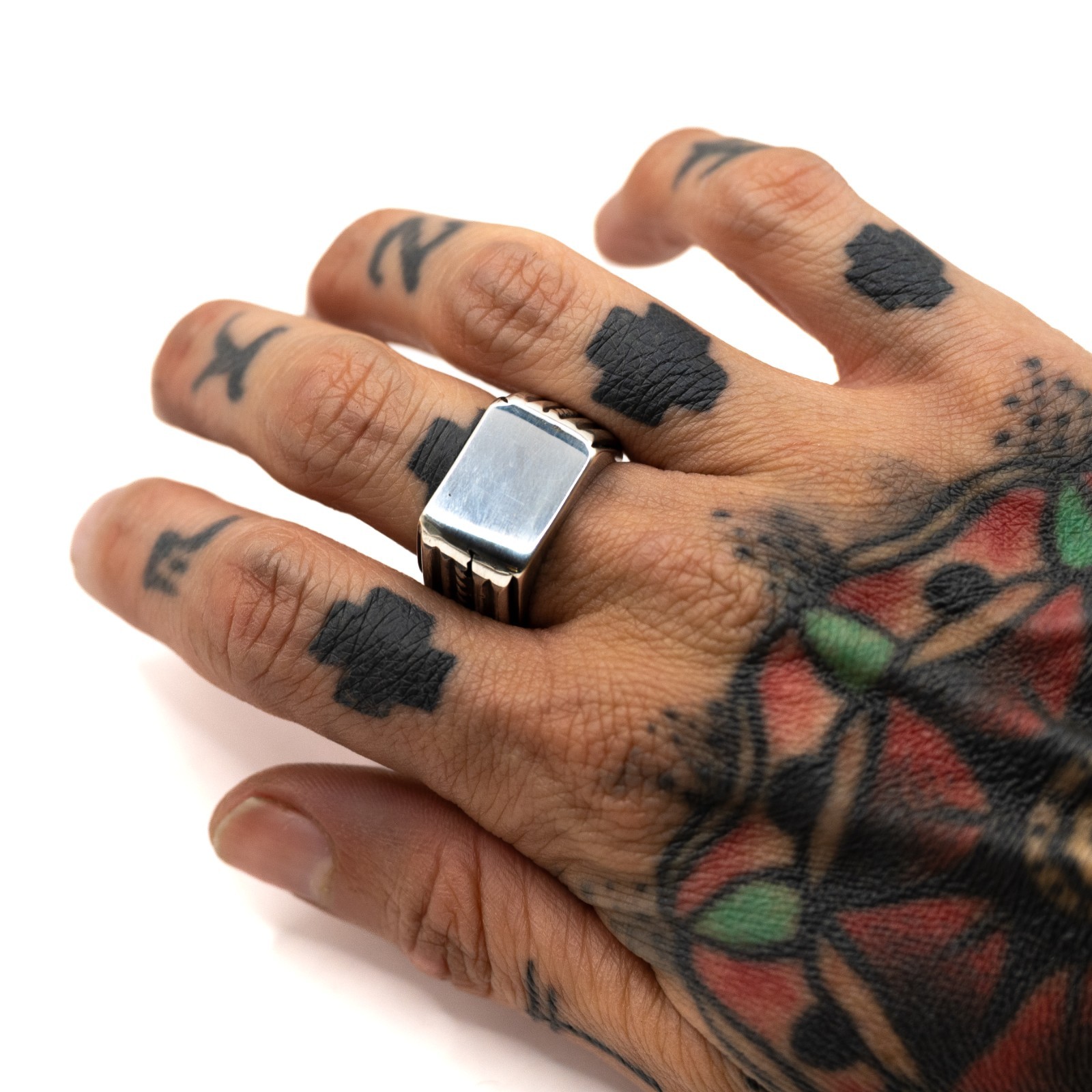 Silver Signet Statement Ring Ingot Ring Size 6.25… - image 3