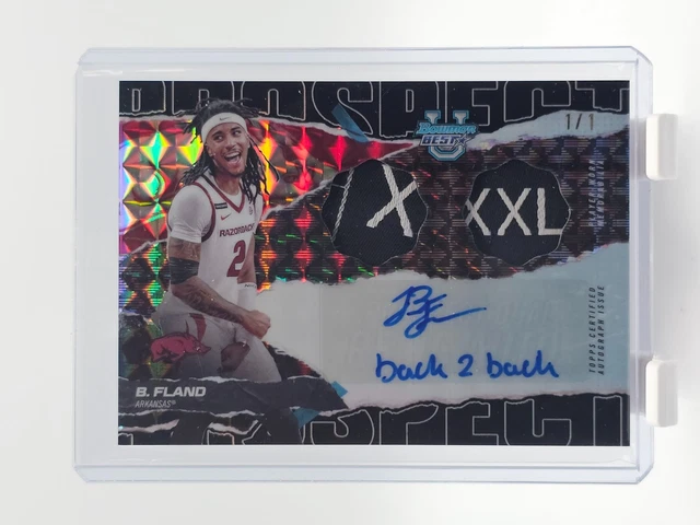 BOOGIE FLAND 2024-25 BOWMAN BEST PROSPECT DUAL PATCH BLACK GEO 1/1 Q4770