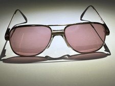 Vintage Anthony Martin Eyeglass Frames Skipper 13 Aviator Style Gold Tone W/ Bar