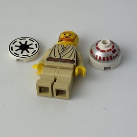 Lego 7143 Star Wars Mini Figure Jedi Starfighter (No Hair) + 2 Ship Parts