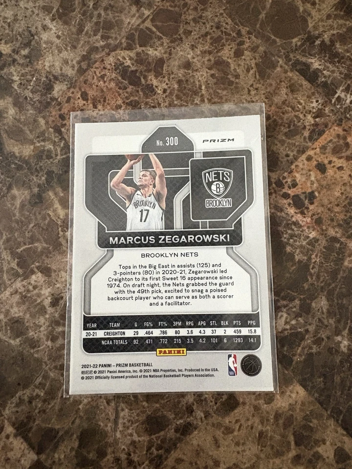 2021-22 Panini Prizm - Marcus Zegarowski #300 Red White & Blue Prizm (RC) - Image 2 of 2