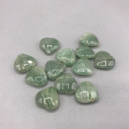 Natural Green Aventurine Hearts Wholesale Lot of 12 Gemstone