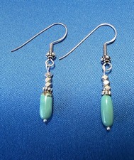 SUNDANCE Catalog .925 Sterling Silver Blue/Green Turquoise Earrings - NEW