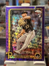 2025 Topps Chrome SP Mike Burrows RC Purple Logofractor Pittsburgh Pirates /250