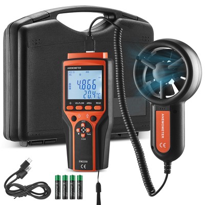 Split Handheld Anemometer Digital Wind Speed CFM Meter Gauge 14-140  LED