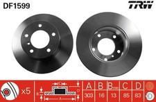 2x Bremsscheibe TRW DF1599 für KLASSE MERCEDES PUCH W461 W463 MODELL W460 200 2x Bremsscheibe TRW DF1599 für KLASSE MERCEDES PUCH W461 W463 MODELL W460 200