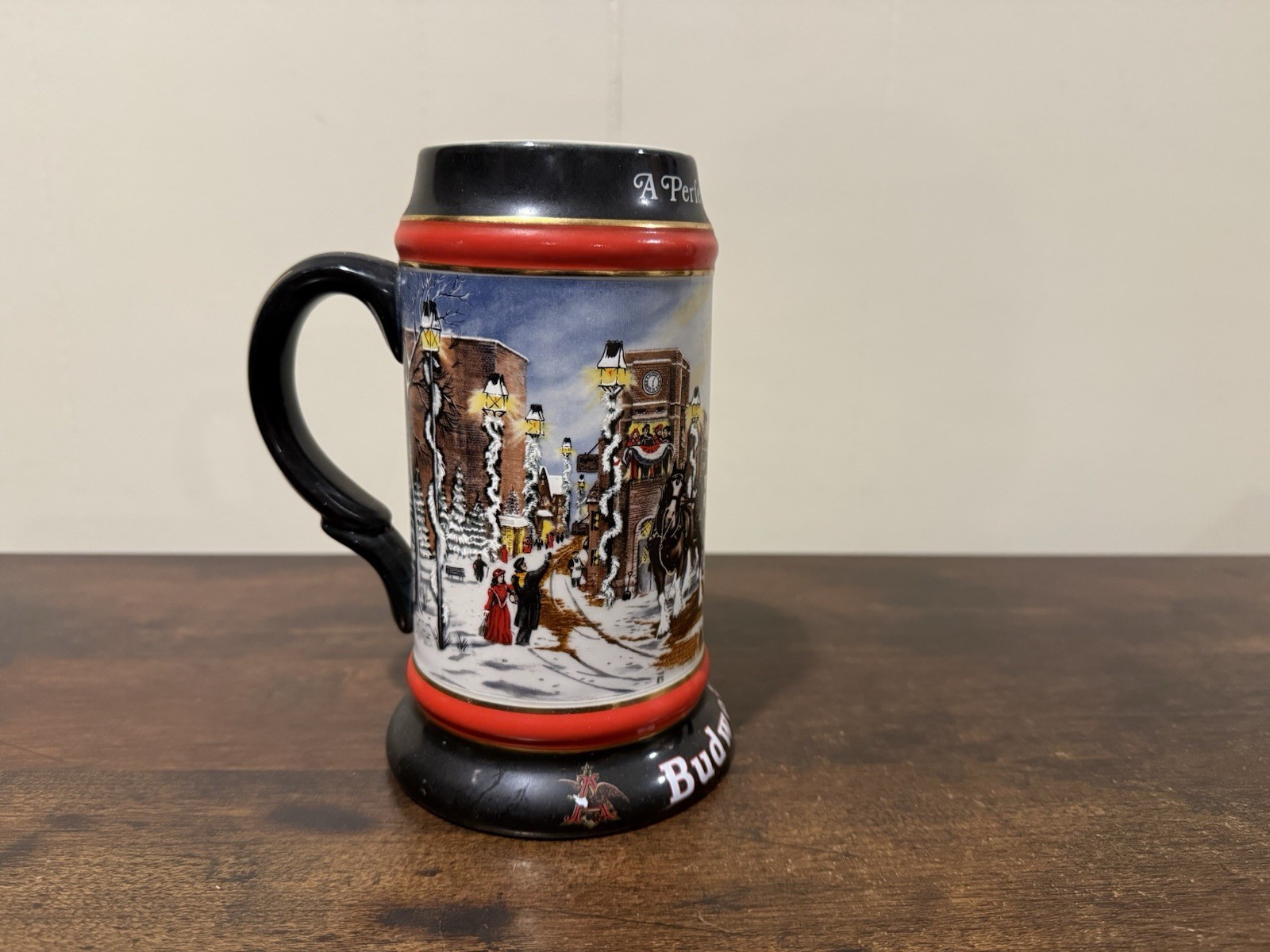 Lot of 3 Vintage Budweiser Holiday Christmas Beer Steins 1990-192 Clydesdales