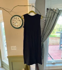 Womens black maxi shift dress, casual dress size medium, black dress