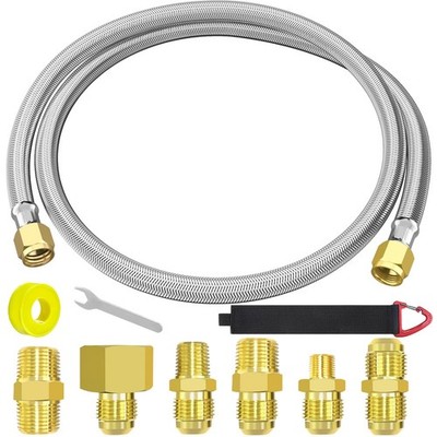 MEFUN 6 Feet High Pressure Braided Propane Hose Extension with Conversion Cou...