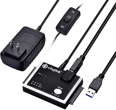 USB 3.0 to Dual-SATA USB 3.0 Hard Drive Converter Adapter with Duplicator Dua...