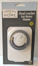 Complete Home Intertek Dual Outlet 24 Hour Timer 2 Device Control Auto On White