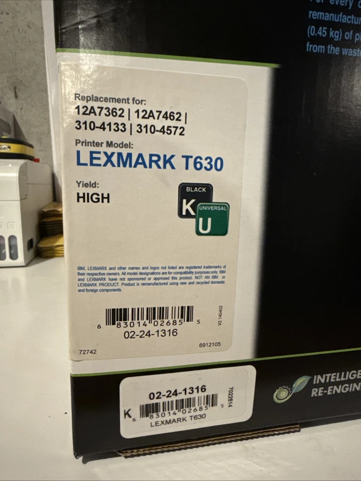 MSE Lexmark T630 High Yield Replacement Toner Cartridge Sealed Black 12A7362 USA - Image 2 of 4