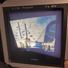 VTG Disney Rear Projection Slide Paddle Steamboat Dock Wharf Concept Art Style