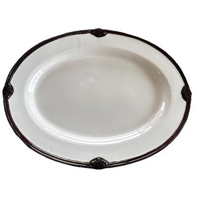 Certified International Embassy Ivory- Oval 18 Inch Serving Plate -VERY Nice VTG