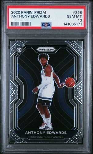 READ Anthony Edwards 2020-21 Prizm Rookie #258 PSA 10 RC Timberwolves