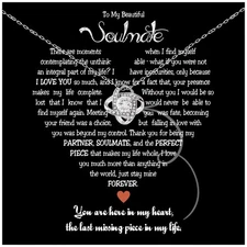 To My Soulmate Necklace For Women, Love Knot Necklace, Future Wife Gift, Prom...