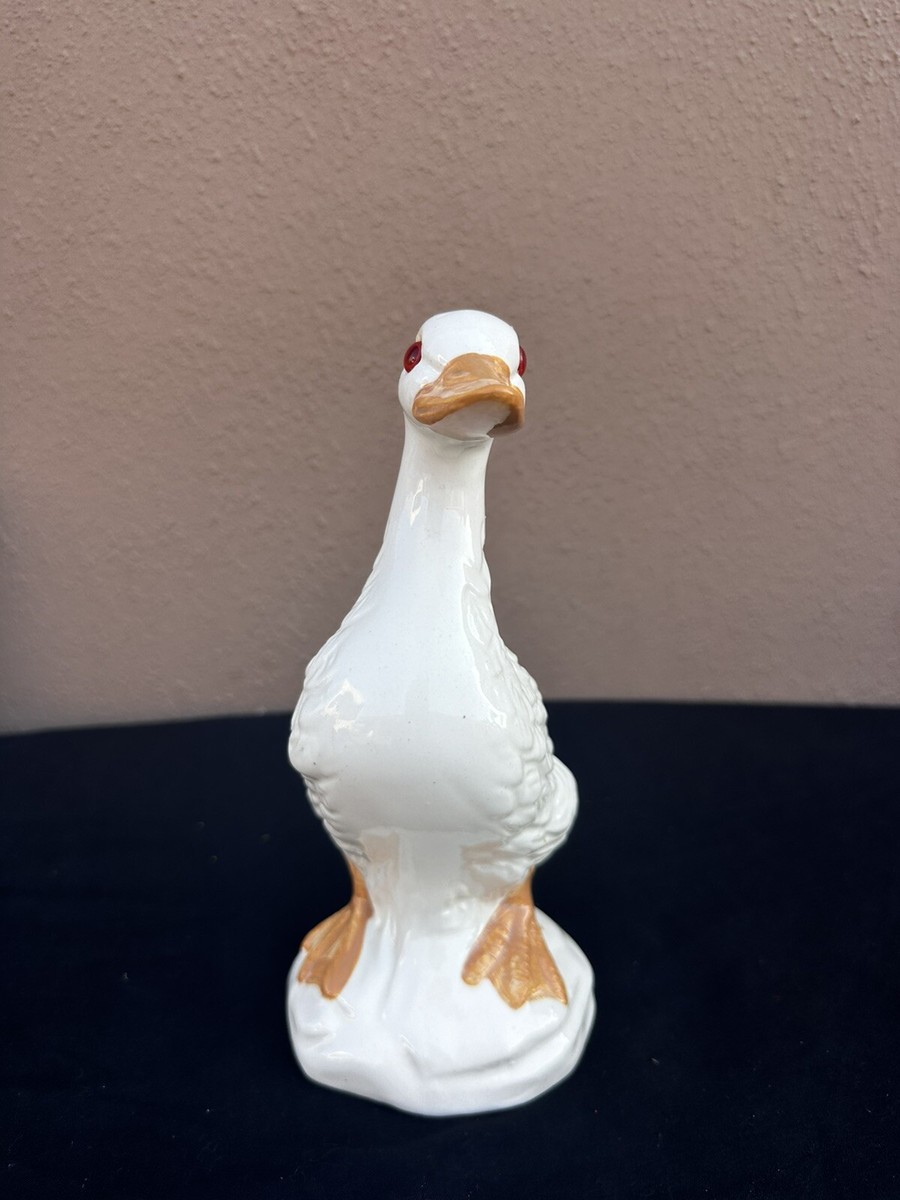 【中古】 DUCK’s　MARKET/ＣＤ/FRCD-215 Vintage 8.5” Ceramic White Duck Hand Painted Yellow Orange