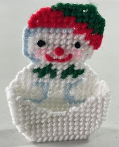 Vintage Snowman Hand Knitted Display 1pc Country Farm Holiday Decoration