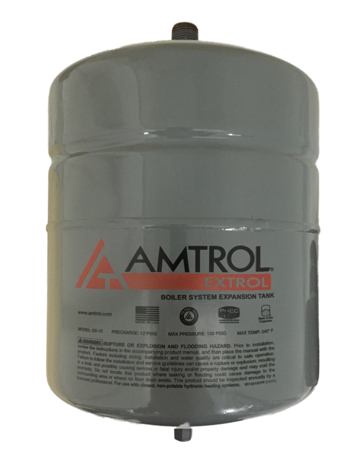 Amtrol Extrol EX15 EX15 Boiler Expansion Tank 2.0 Gallon Volume 1011