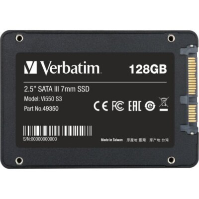 90X LOT Verbatim 128GB Vi550 SATA III 2.5'' 7mm Internal SSD