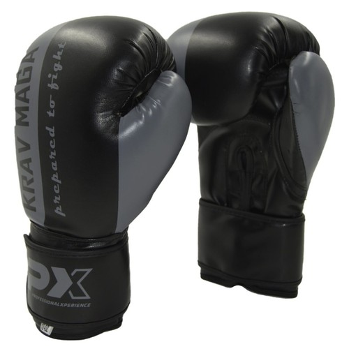 PX Boxhandschuh "Krav Maga" PU schwarz-grau Training Sparring - Bild 3 von 18