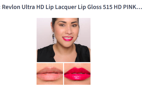RARE Revlon Ultra HD Lip Lacquer Lip Gloss 515 HD PINK RUBY Shade .2 fl oz NEW - Picture 3 of 8