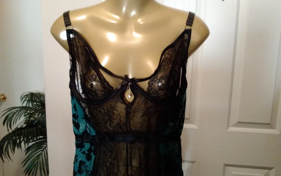 Bustier Mujer Verde Esmeralda y Negro Siete hasta Medianoche 3xl/4xl Foto 2 de 4