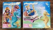 Mermaid King with Seahorse Carriage 4815 & Prince 4817 Playmobil 2008 NEW Sealed