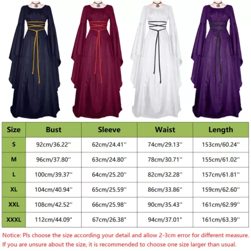 Mujer Disfraz Gótico Victoriano Vestido Largo Renacimiento Medieval Bruja Vestido Elegante - Imagen 2 de 25