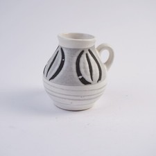 Keramik Vase klein schwarz grau weiß ca. 10 cm Höhe 60er/70er Jahre