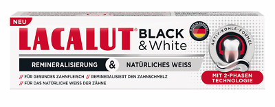 LACALUT BLACK & WHITE Daily Charcoal Whitening Toothpaste Made in Germany 75ml