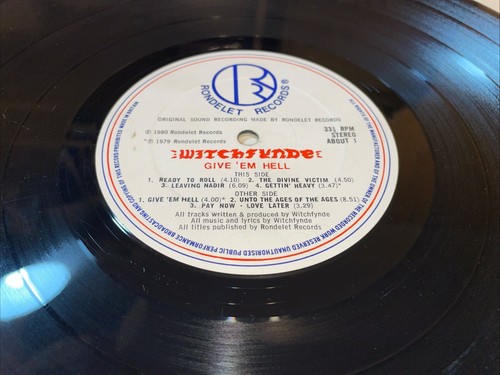 WITCHFYNDE -GIVE ‘em Hell - 12”lp 1980 1A/1B Vgc-/vgc+ Uk 1st Press - Picture 4 of 6