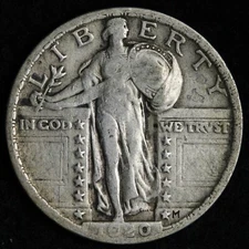 1920 Standing Liberty Silver Quarter VF+ E294 JRCF