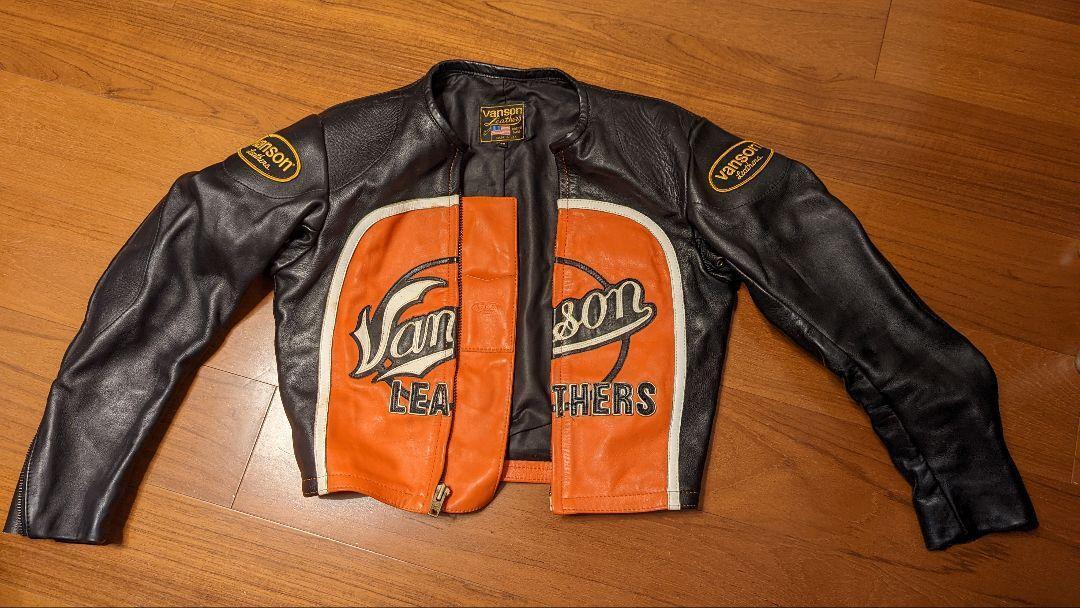 Vanson Leather Riders Jacket Size 36 Black Orange From Japan Fedex