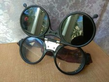 RARE old Vintage glasses welding soldering protective flip glasses goggles