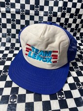Vintage Team Lenox Mesh Trucker Baseball Hat Cap Snapback USA Blue Red White