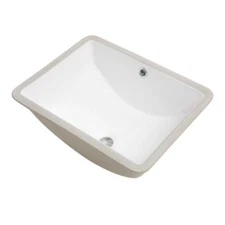 White 18.5"Lx14"Wx7.5"D Rectangle Deep Bowl Ceramic Bathroom Sink Versatile Sink