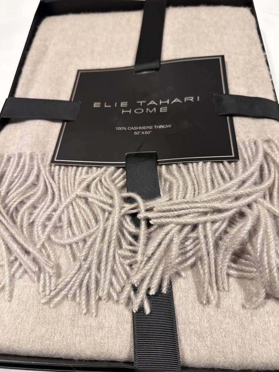 Elie Tahari Tahari Faux Fur Pillow Metallic Tahari Blankets ELIE