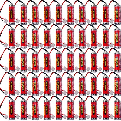50-Pack 3.6V 1800mAh MAXELL ER6C AA PLC Battery for Mitsubishi FX F2-40BL + Plug