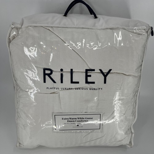 RiLEY White Goose Down Comforter "Extra Warm" Full/Queen 90" X 98" 750