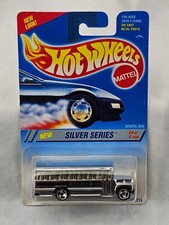 1995 Hot Wheels School Bus #328 Chrome 3sp Spoke Wheels Silver Series #4 13315