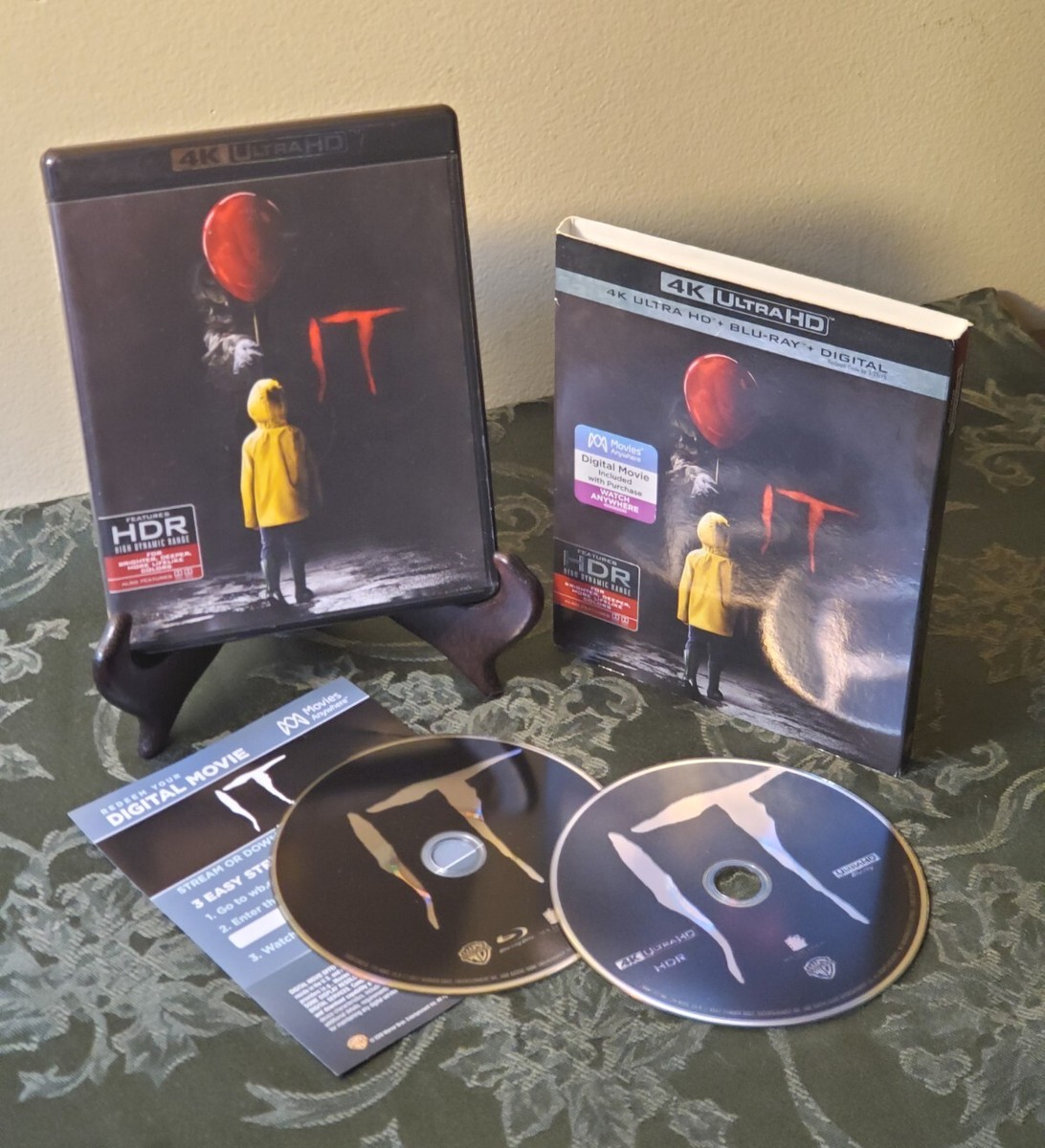 IT (4K UHD Blu-Ray, 2017) w/ OOP Slipcover, Stephen King, Pennywise the  Clown