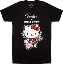 Fender Hello Kitty Logo T-Shirt - BLACK