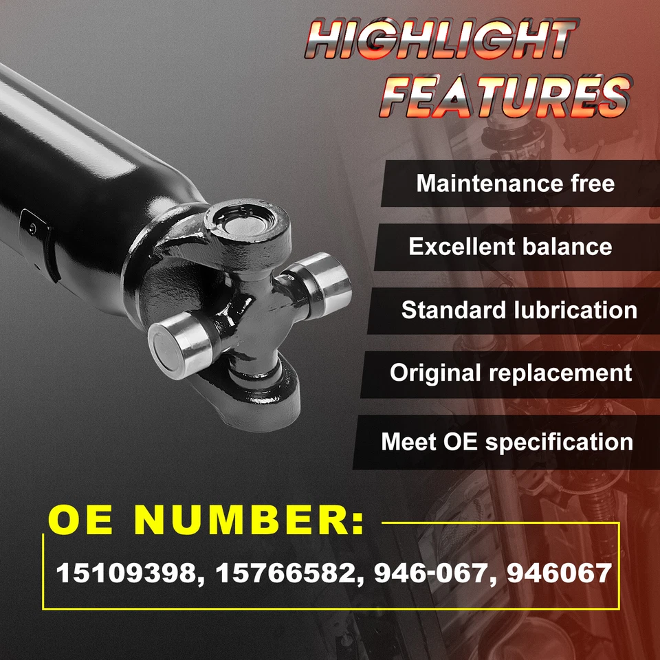 Rear Driveshaft Assembly for 15109398 Chevrolet Silverado GMC Sierra 2500 4WD Foto 3 de 4