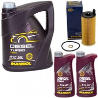 MotoröL Set Mannol Diesel Turbo 5W40 API 7 Liter + ÖLfilter FüR BMW 7Er 730D