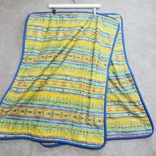 Set of 2 Ethan Allen Custom Pillow Sham Cover 25.5" Green Blue Geometric Piping