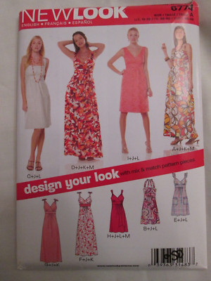 New Look 6774 Simplicity Design Your Look Dress Pattern Sleeveless 10-20 Uncut