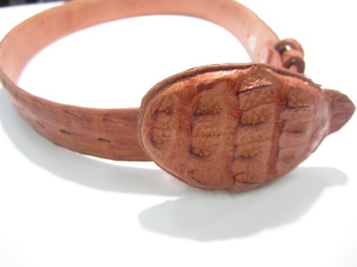 Ceinture Exotique El General En Cuir De Caïman - Taille 32 - Mantequilla - Neuf Avec étiquettes