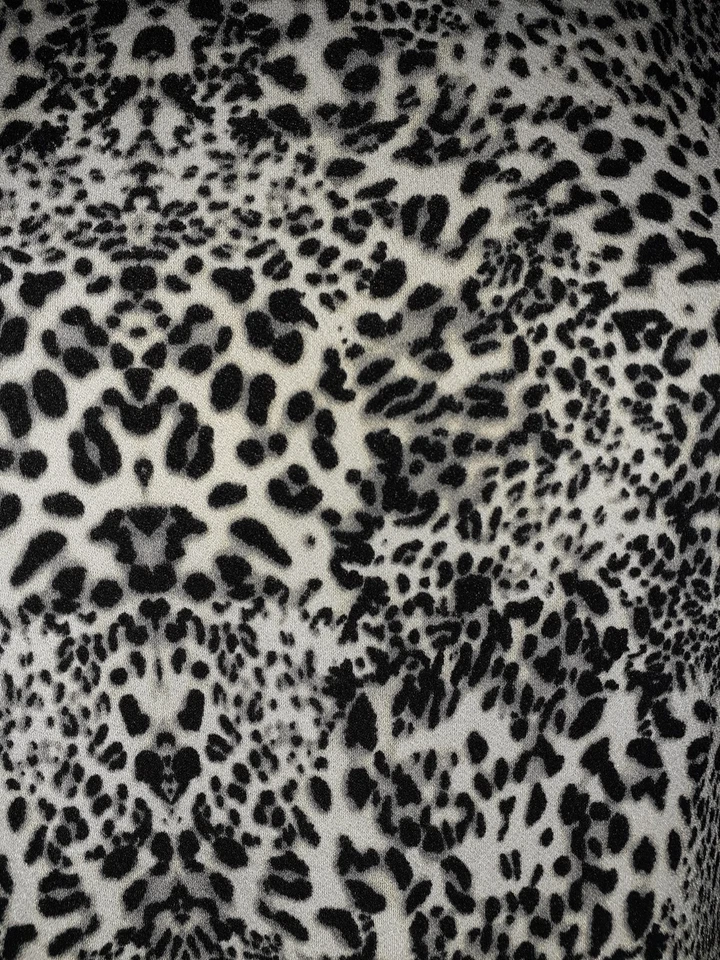 NUEVO VESTIDO RECTO GABBY SKYE Talla 10 Negro Blanco Estampado Animal Leopardo Manga Codo Foto 3 de 4